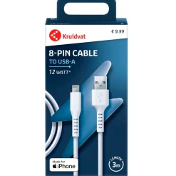 Kruidvat 8-pin Oplaadkabel< Telefoonkabeltjes