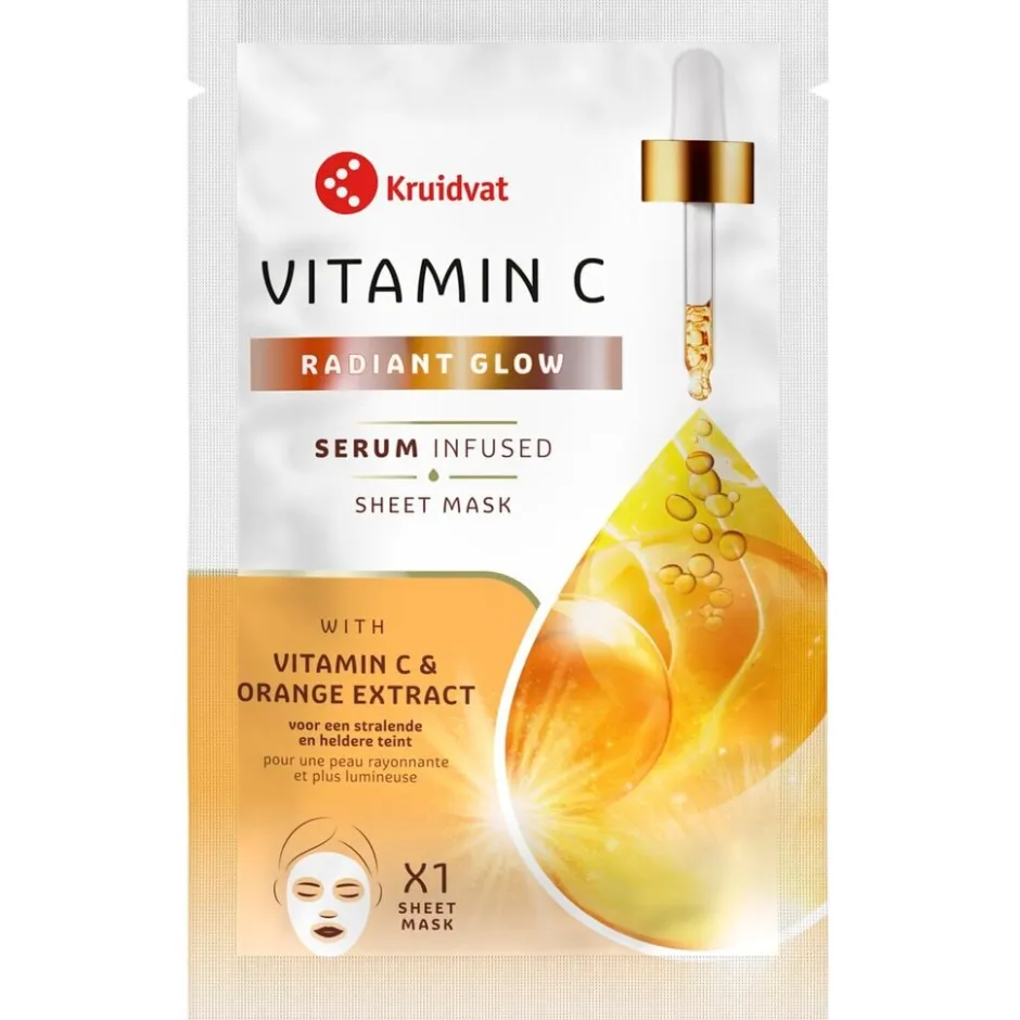 Kruidvat Radiant Glow Vitamin C & Orange Extract Sheet Mask< Gezichtsmaskers