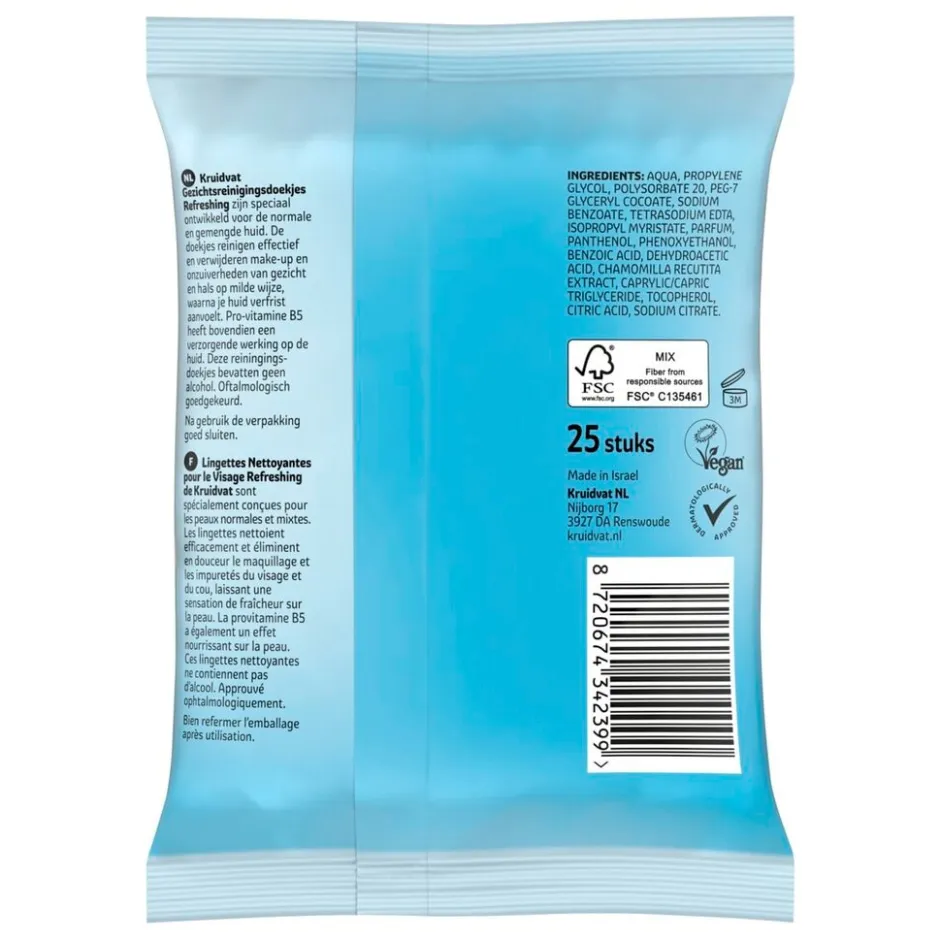 Kruidvat Refreshing Gezichtsreinigingsdoekjes< Gezichtsreiniging