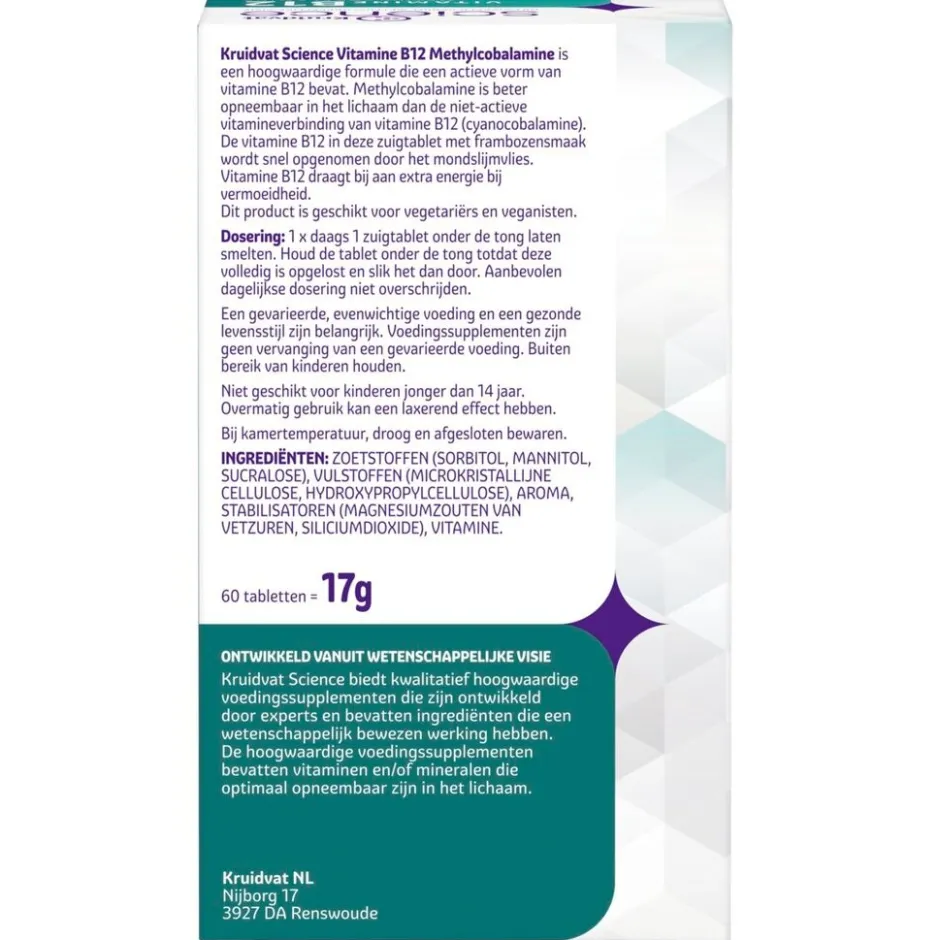 Kruidvat Science Vitamine B12 Zuigtabletten< Vitamines
