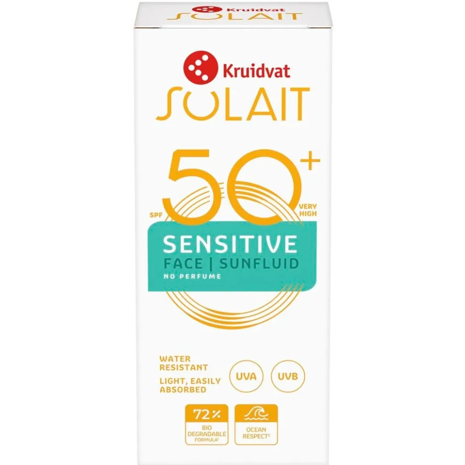 Sensitive SPF50+ Face Sunfluid|Kruidvat Solait