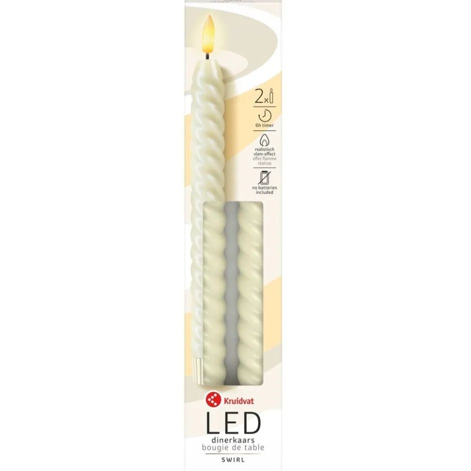 Swirl Led-dinerkaarsen|Kruidvat