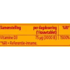 Vitamine D3 75ug Kauwtabletten|Kruidvat Clearance