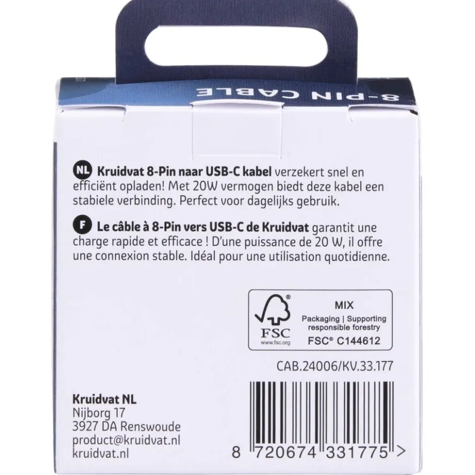 20W USB-C-naar-8-Pin Kabel|Kruidvat Online