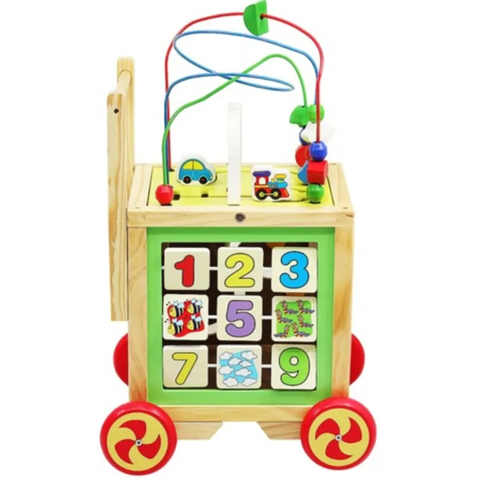 Kruzzel Houten loopwagen looptrainer geschikt vanaf 12 maanden leerzaam babyspeelgoed< Houten Loopwagens