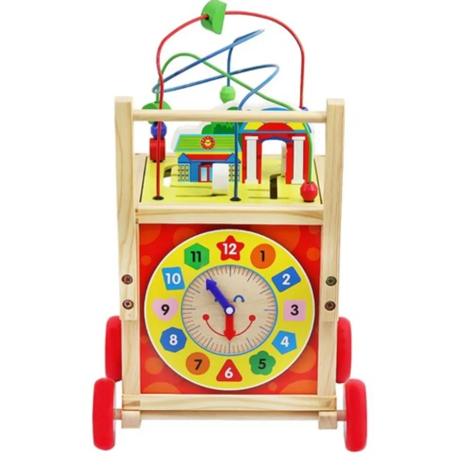 Kruzzel Houten loopwagen looptrainer geschikt vanaf 12 maanden leerzaam babyspeelgoed< Houten Loopwagens