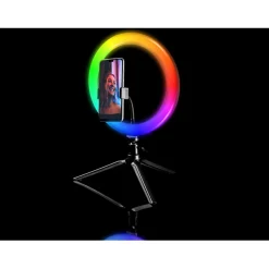 Led ringlamp met tripod met rgb verlichting en verschillende kleuren|Tracer New
