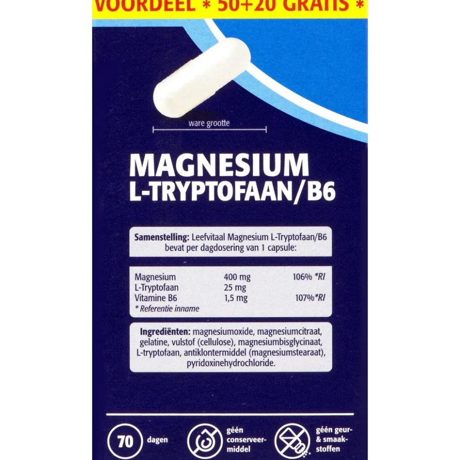 Magnesium L-Tryptofaan/B6 Capsules|Leefvitaal Hot