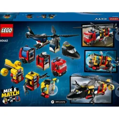60462 Helikopter, Brandweerauto en Onderzeeër Remix|LEGO City Hot