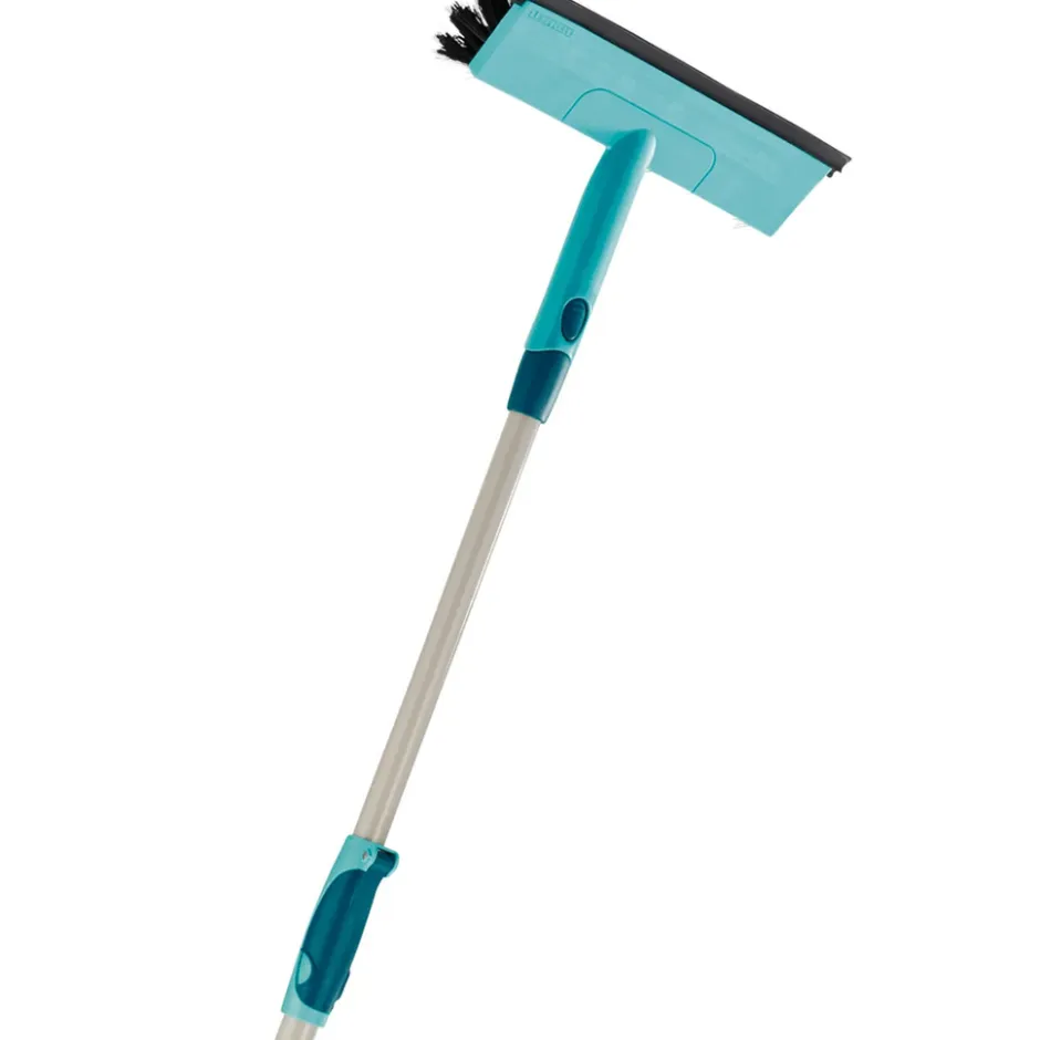 Brush Window Cleaner Raamwisser (28 cm) met Borstel en Telescoopsteel|Leifheit Best