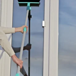 Brush Window Cleaner Raamwisser (28 cm) met Borstel en Telescoopsteel|Leifheit Best