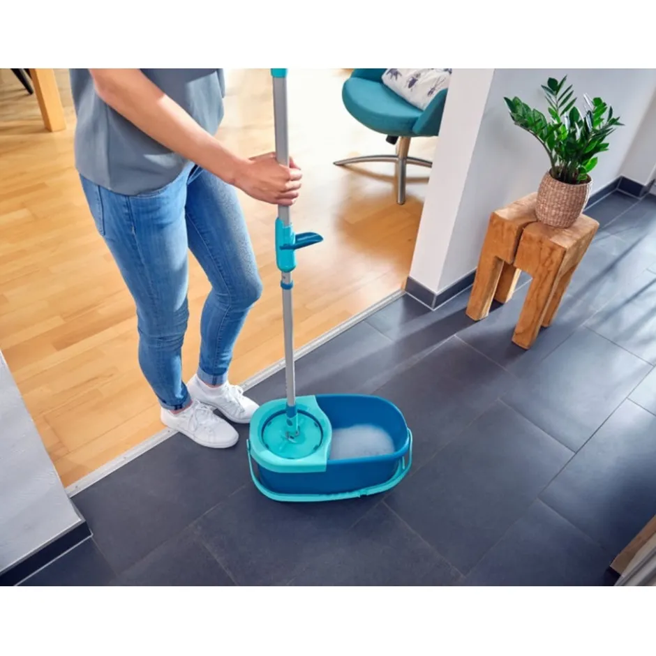Leifheit Clean Twist Dweil Set Disc Mop Ergo met Emmer en Uitwringsysteem< Dweilen En Vloerwissers