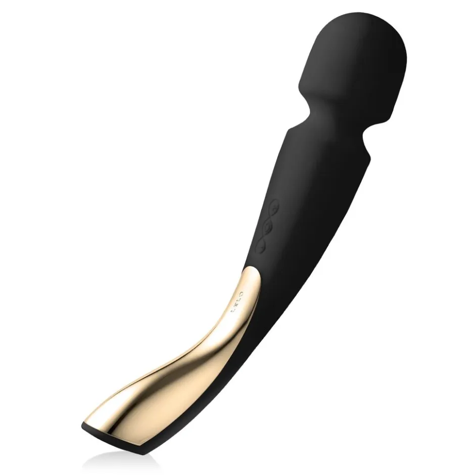 Lelo Smart Wand 2 Wand Vibrator Met Opzetstukken Medium Zwart< Seksspeeltjes