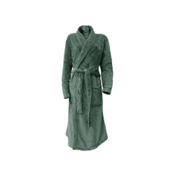 Linnick Flanel Fleece Badjas Uni<DAMES Heren Badjassen|Dames Badjassen