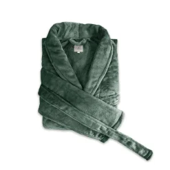 Linnick Flanel Fleece Badjas Uni<DAMES Heren Badjassen|Dames Badjassen