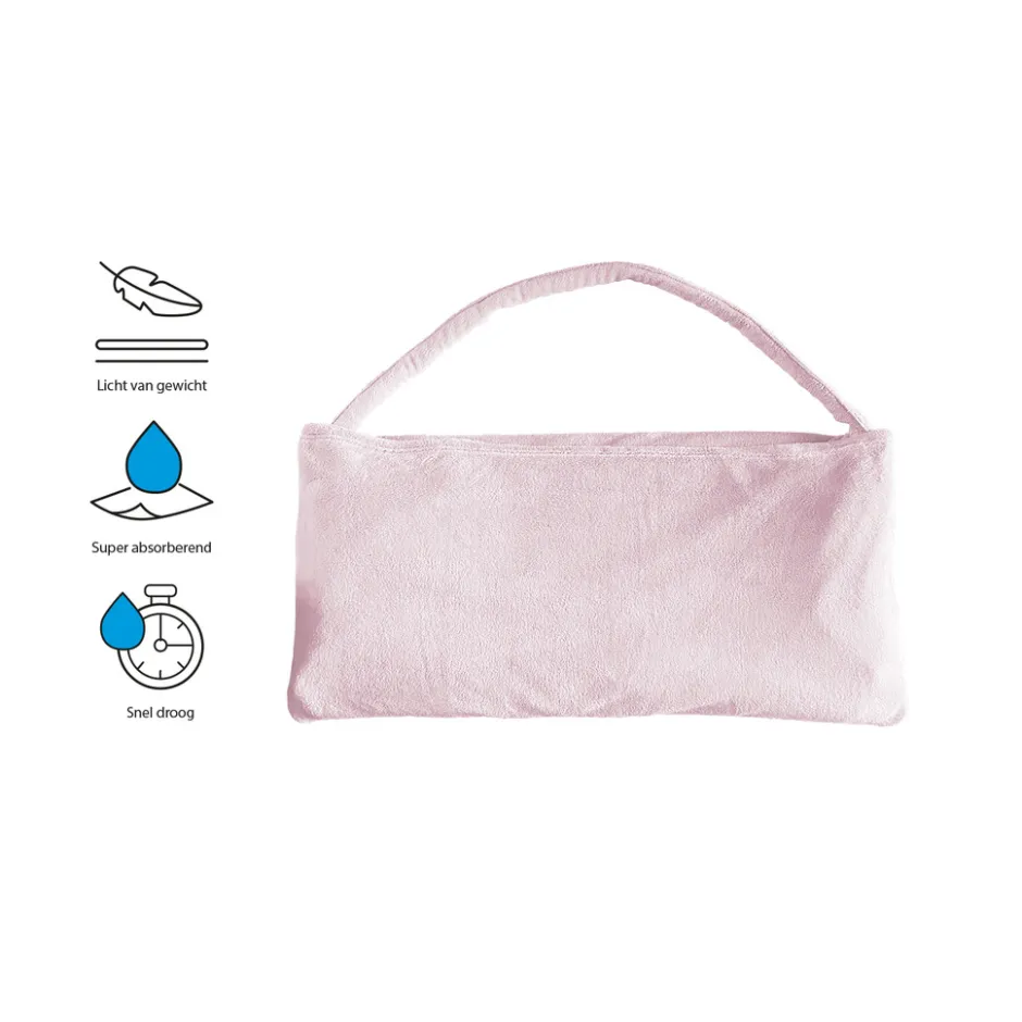 Linnick Strandlaken Ligbed Handdoek Microvezel 75x215cm (3 in 1) - light pink< Buiten En Vrije Tijd