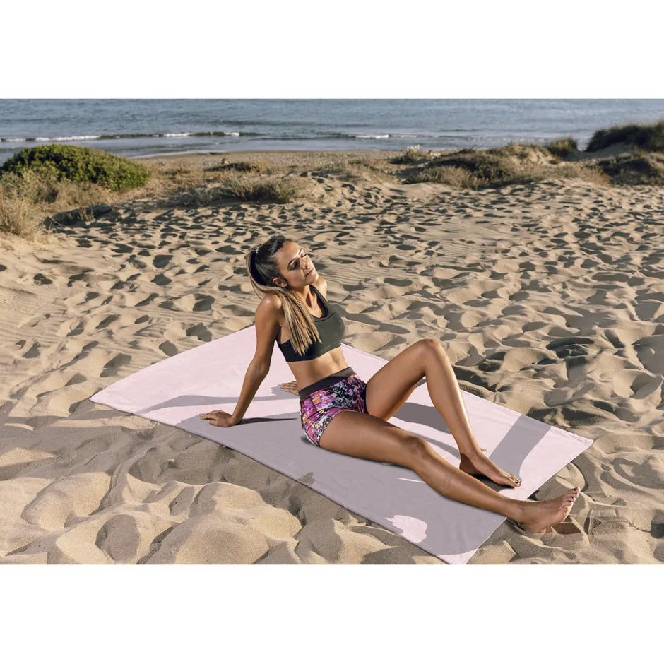 Linnick Strandlaken Microvezel 100x200cm - light pink< Buiten En Vrije Tijd