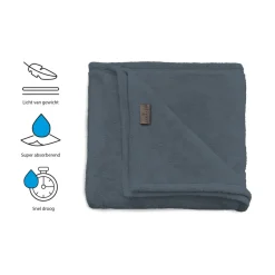 Linnick Strandlaken Microvezel 100x200cm - dark grey< Buiten En Vrije Tijd
