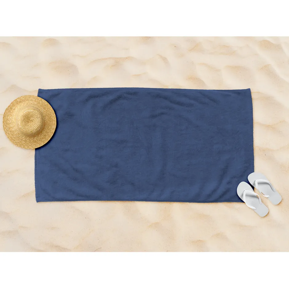 Linnick Strandlaken Microvezel 100x200cm - marine< Buiten En Vrije Tijd