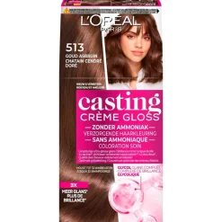 L'Oréal Paris Crème Gloss 513 Goud Asbruin Verzorgende Haarkleuring|Casting Best