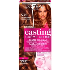 L'Oréal Paris Créme Gloss 535 Licht Goud Mahoniebruin Semi-Permanente Haarkleuring|Casting