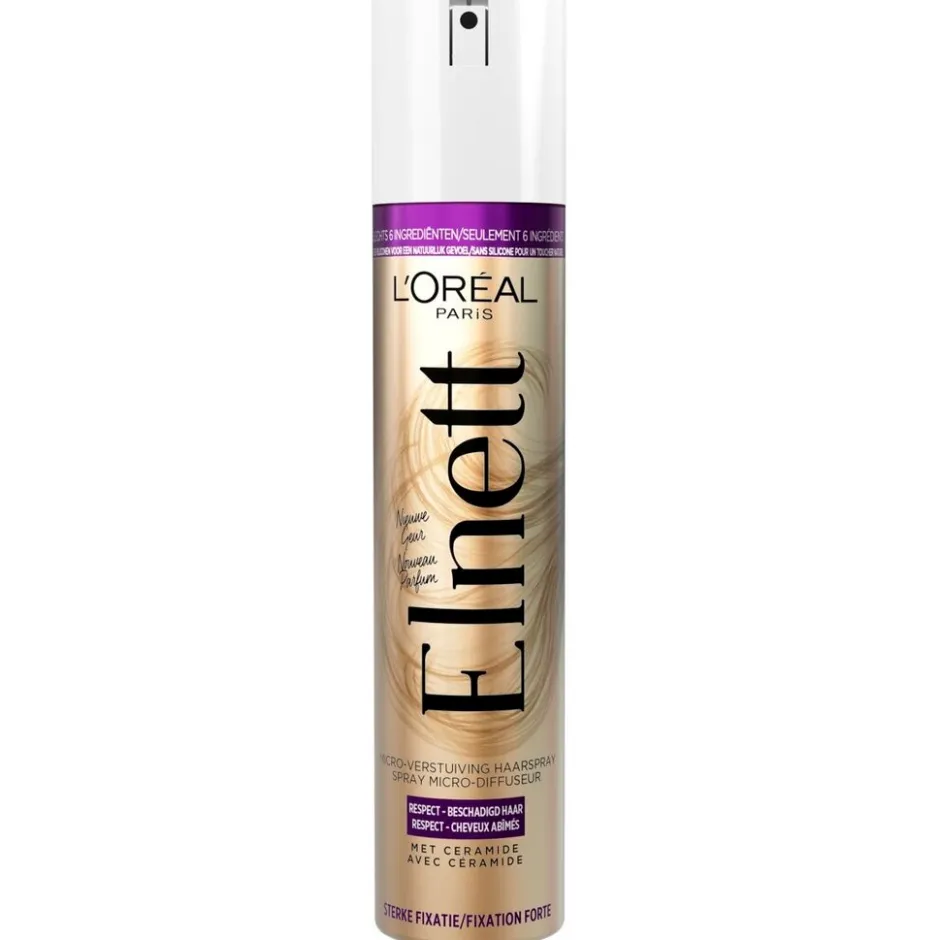 Elnett L'Oréal Paris Respect Beschadigd Haar Sterke Fixatie Hairspray< Haarlak
