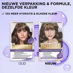 Excellence L'Oréal Paris Cool Crème 6.11 Ultra As Donkerblond Permanente Haarkleuring< Haarverf