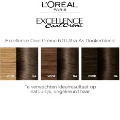 Excellence L'Oréal Paris Cool Crème 6.11 Ultra As Donkerblond Permanente Haarkleuring< Haarverf