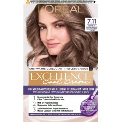 L'Oréal Paris Cool Crème 7.11 Ultra As Middenblond Permanente Haarkleuring|Excellence Online