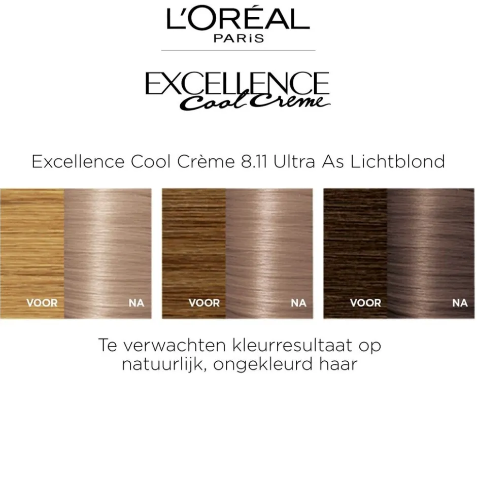 L'Oréal Paris Cool Crème 8.11 Ultra Licht Asblond Permanente Haarkleuring|Excellence