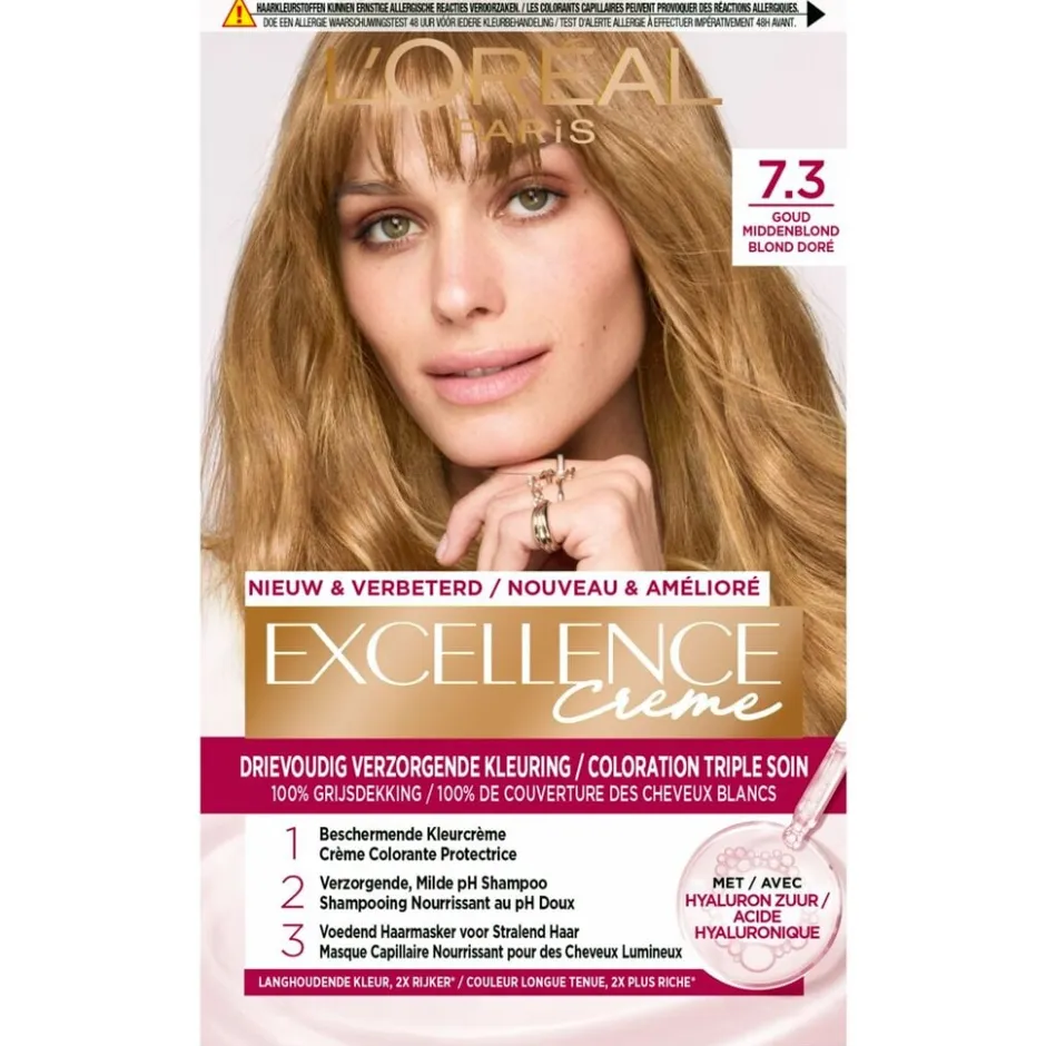 Excellence L'Oréal Paris Crème 7.3 Goudblond Permanente Haarverf< Haarverf