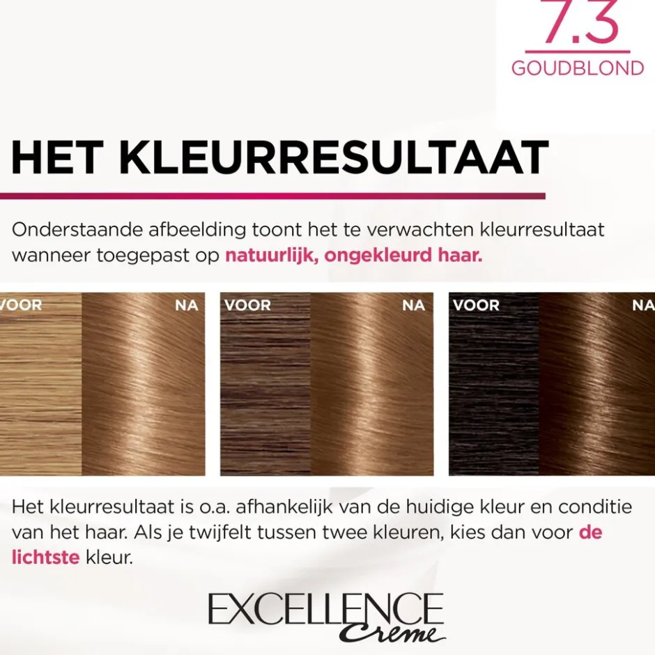Excellence L'Oréal Paris Crème 7.3 Goudblond Permanente Haarverf< Haarverf