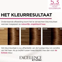 Excellence L'Oréal Paris Crème 5.3 Goud Lichtbruin Permanente Haarverf< Haarverf