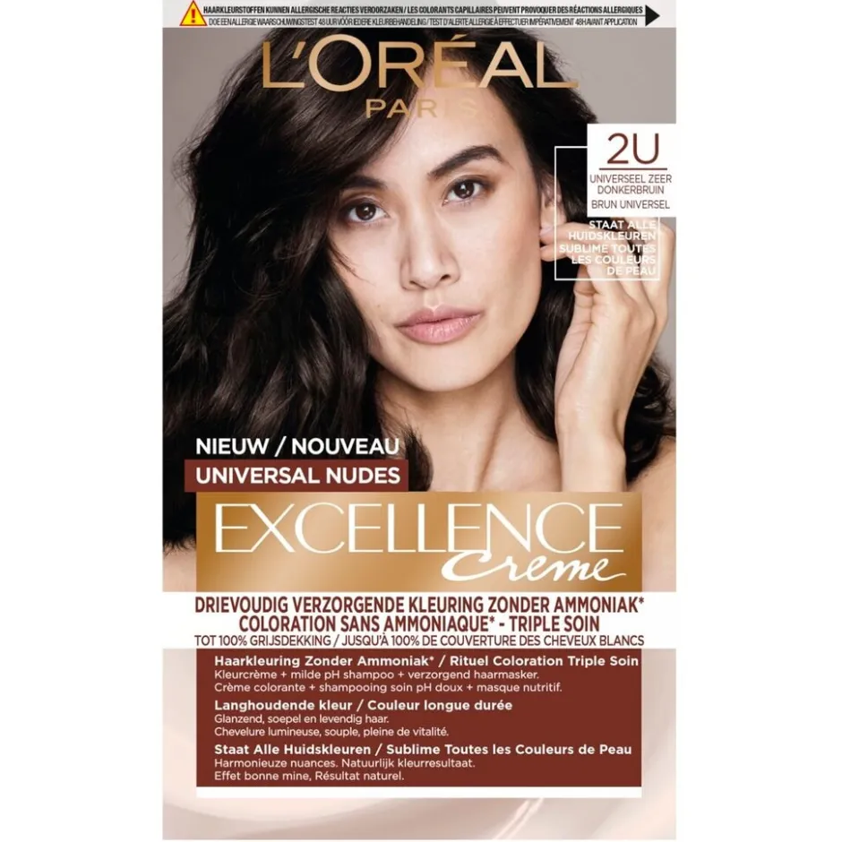 Excellence L'Oréal Paris Crème Universal Nudes 2U Zeer Donkerbruin Permanente Haarkleuring< Haarverf