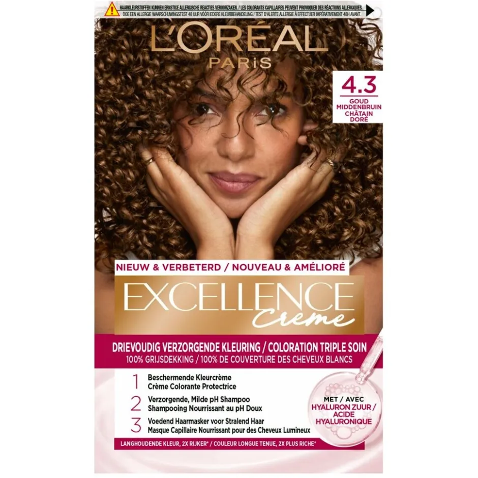 Excellence L'Oréal Paris Crème 4.3 Midden Goudbruin Haarkleuring< Haarverf