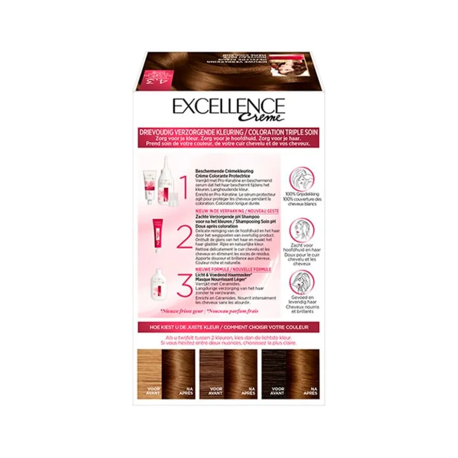 Excellence L'Oréal Paris Crème 4.3 Midden Goudbruin Haarkleuring< Haarverf