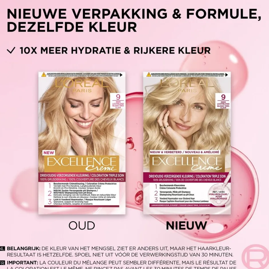 Excellence L'Oréal Paris Crème 9 Zeer Lichtblond Permanente Haarverf< Haarverf