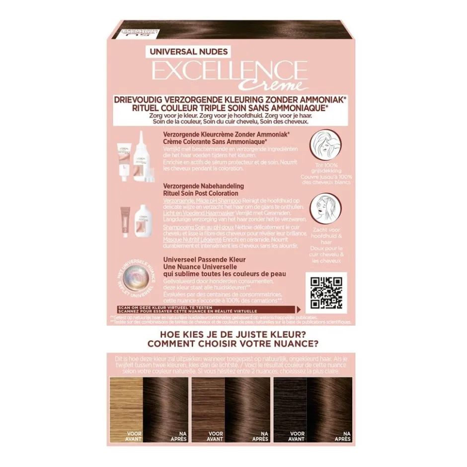 Excellence L'Oréal Paris 5U Nudes Lichtbruin Permanente Haarverf< Haarverf