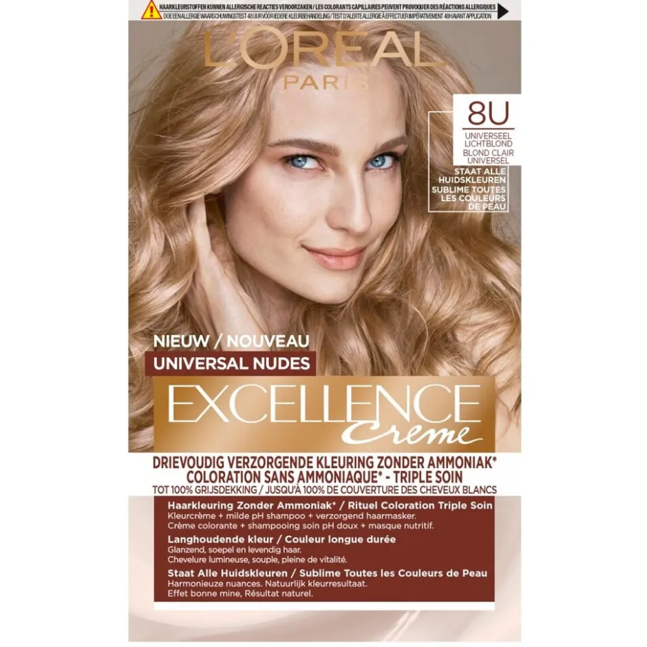 Excellence L’Oréal Paris 8U Nudes Lichtblond Permanente Haarverf< Haarverf