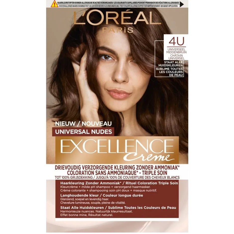 L’Oréal Paris Universal 4U Nudes Middenbruin Permanente Haarverf|Excellence Hot