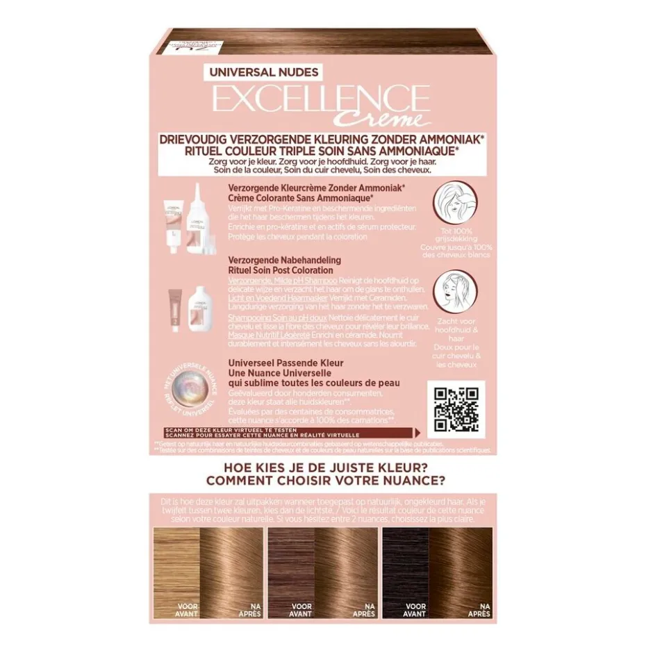 L'Oréal Paris Universal 7U Middenblond Permanente Haarverf|Excellence Outlet