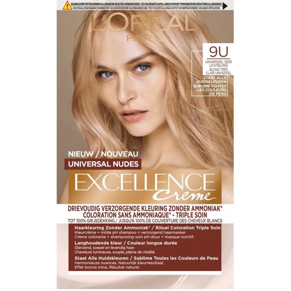 Excellence L'Oréal Paris Universal 9U Nudes Zeer Lichtblond Permanente Haarverf< Haarverf