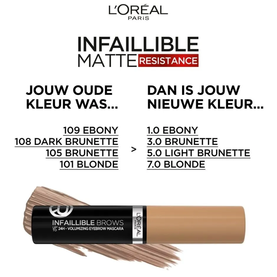 L'Oréal Paris Infaillible Brows 24H 108 Dark Brunette Waterproof Wenkbrauwmascara|L'Oreal Hot
