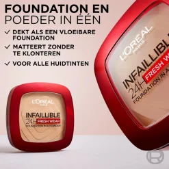 L'Oréal Paris Infaillible 24H Fresh Wear 20 Ivory Foundation in a Powder|L'Oreal Outlet