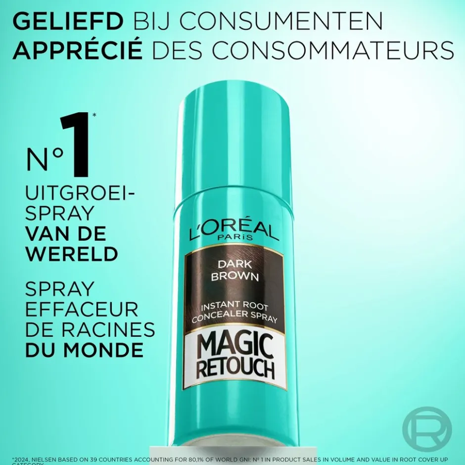 Magic Retouch L'Oréal Paris Zwart Camouflerende Uitgroeispray< Haarverf