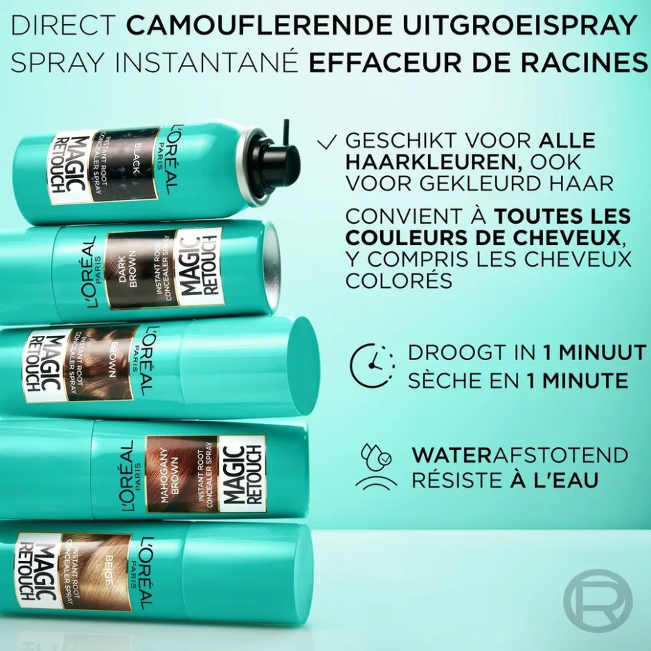 Magic Retouch L'Oréal Paris Donkerblond Camouflerende Uitgroeispray< Haarverf