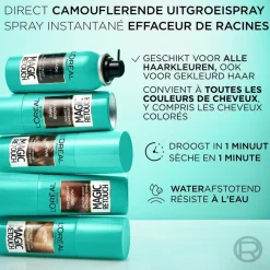 Magic Retouch L'Oréal Paris Goud Middenbruin Camouflerende Uitgroeispray< Haarverf