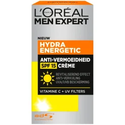 L'Oreal Paris Men Expert L'Oréal Paris Men Expert Hydra Energetic Anti-Vermoeidheid SPF15 Dagcrème< Gezichtscreme Mannen