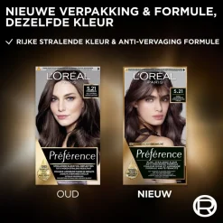 Preference L'Oréal Paris Préférence 5.21 Koel Lichtbruin Permanente Haarkleuring< Haarverf
