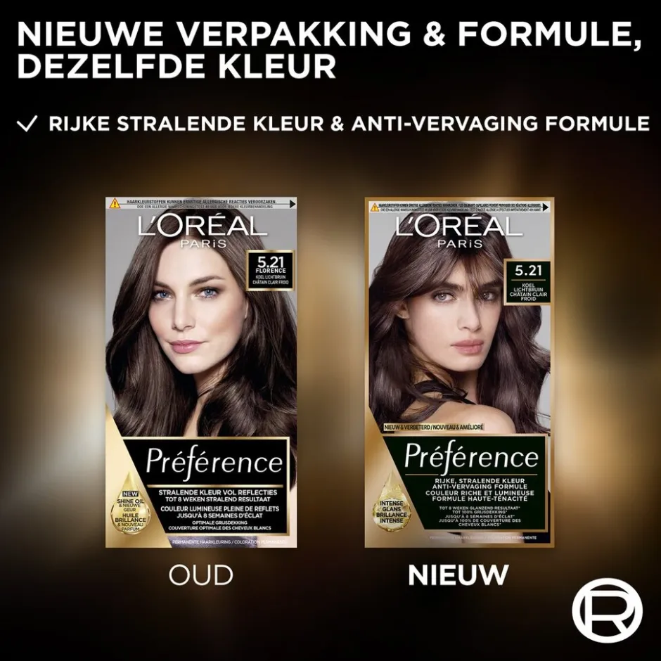 Preference L'Oréal Paris Préférence 5.21 Koel Lichtbruin Permanente Haarkleuring< Haarverf